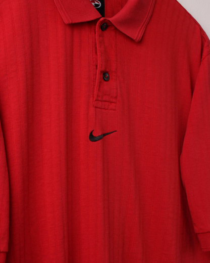 90s Nike Yin Yang Centre Swoosh Red Polo (S)