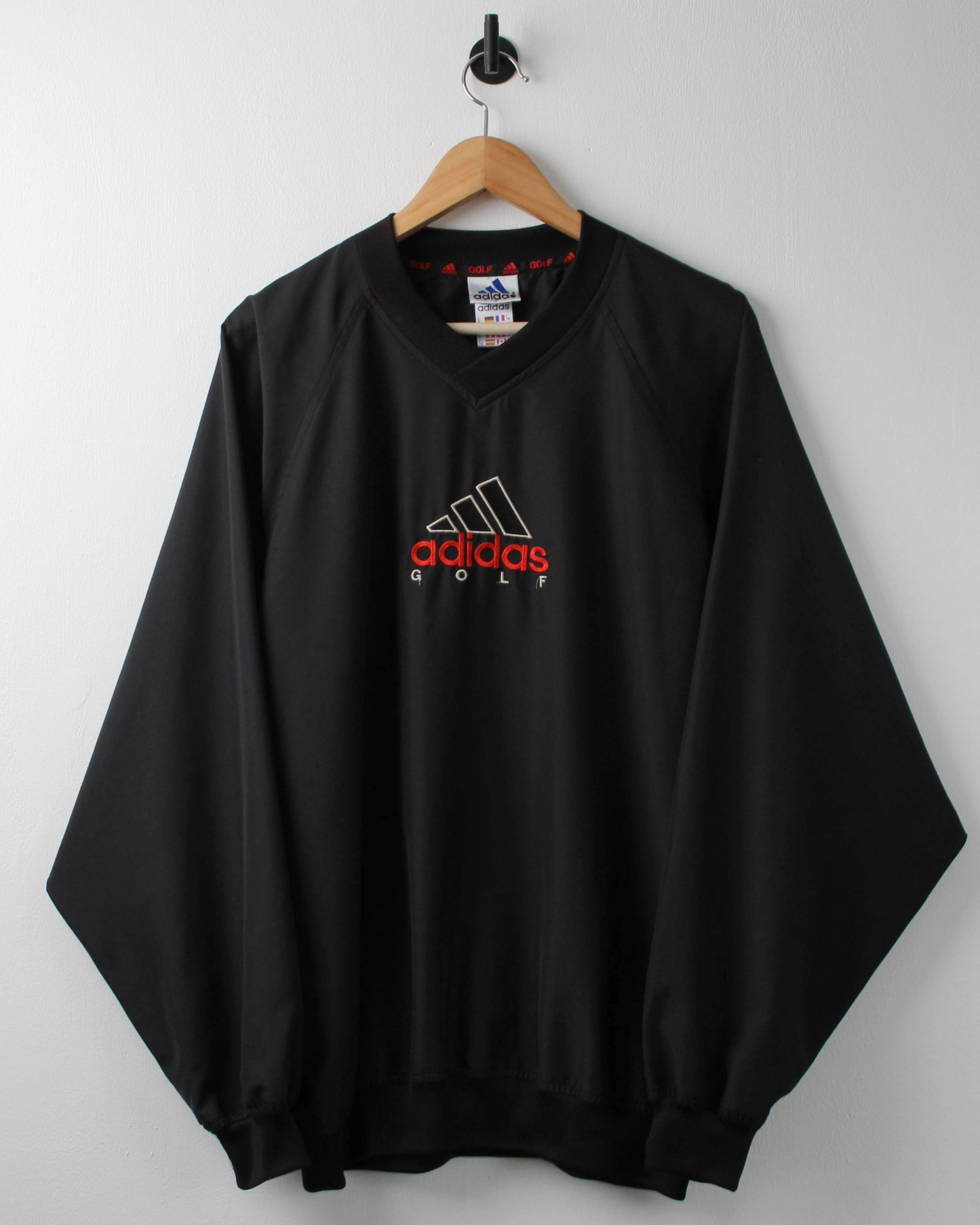 00s Adidas Black & Red Lightweight Windbreaker (M)
