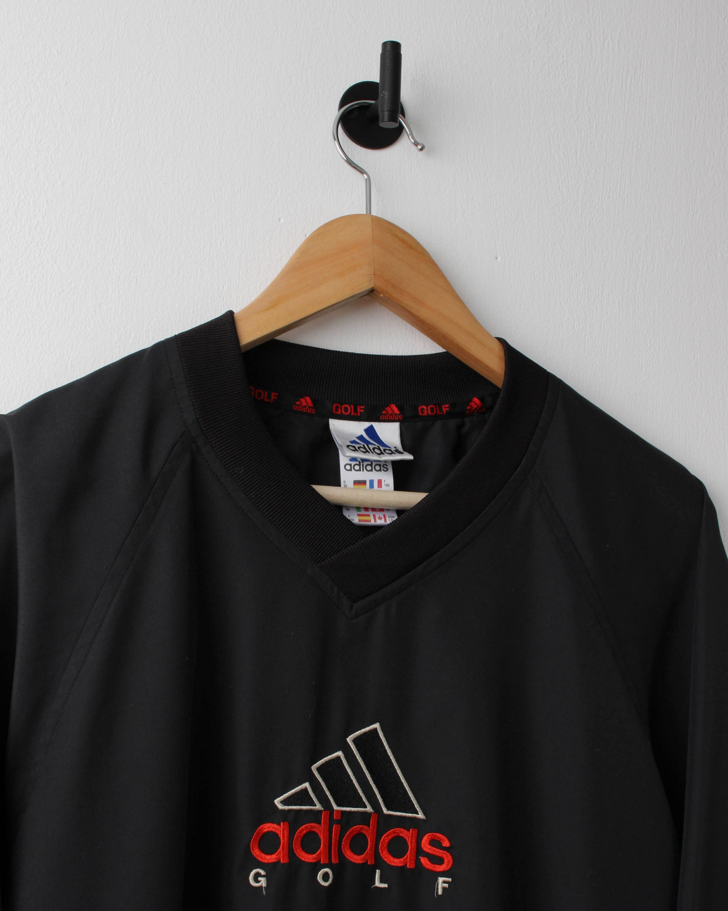 00s Adidas Black & Red Lightweight Windbreaker (M)