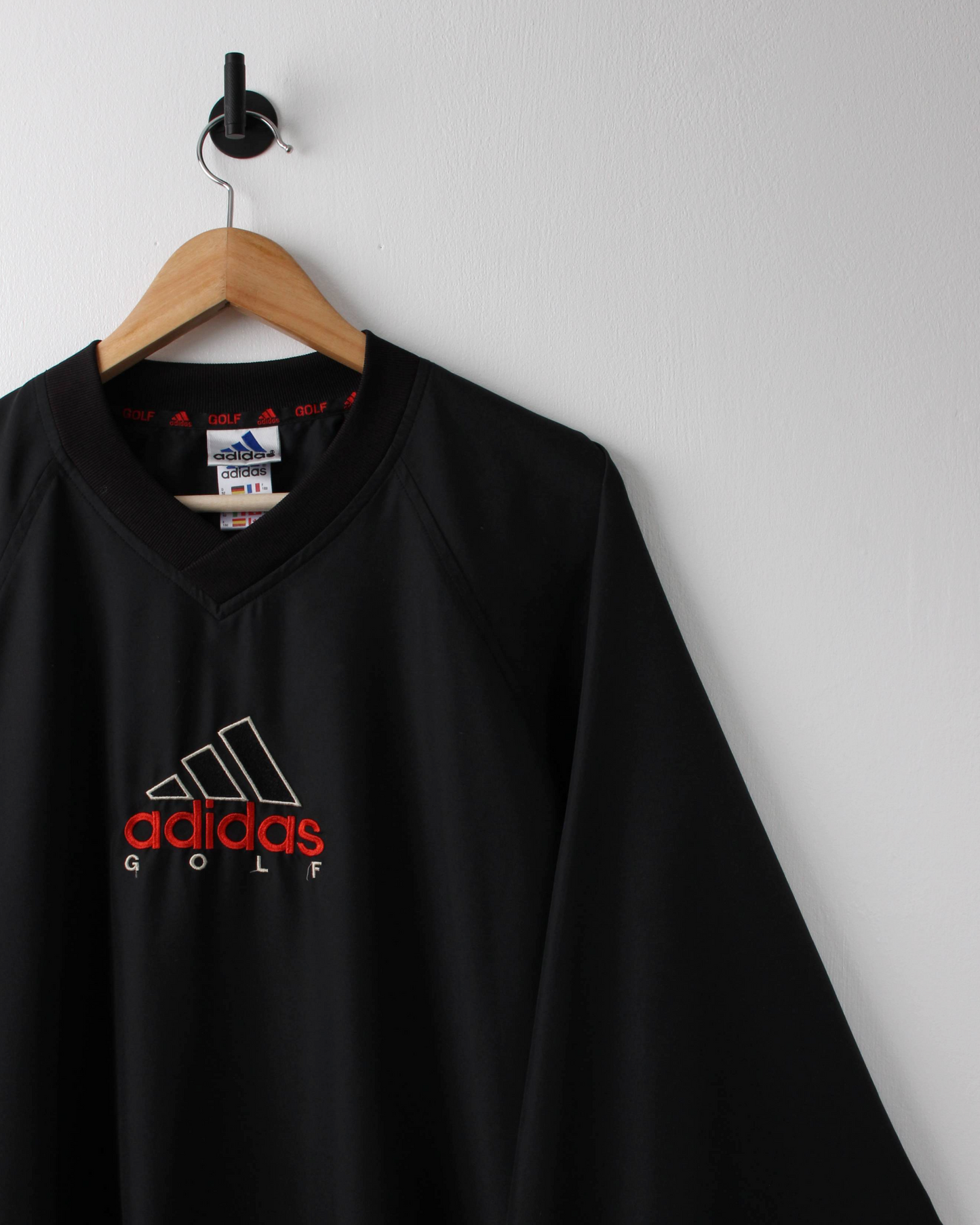 00s Adidas Black & Red Lightweight Windbreaker (M)