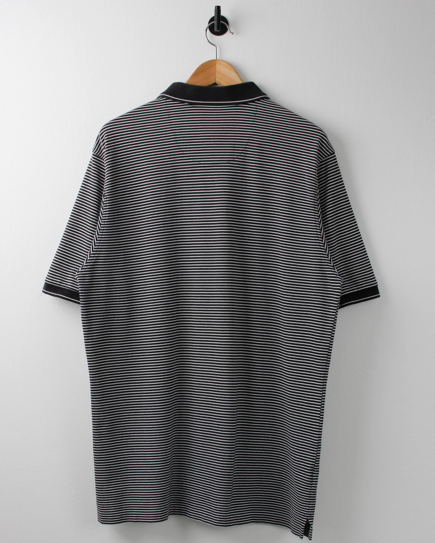 00s Nike Black & White Striped Polo (L)