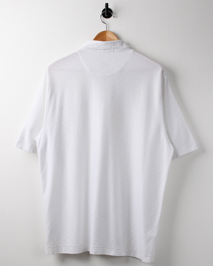 00s Nike Tiger Woods White Textured Zipped Polo (L)