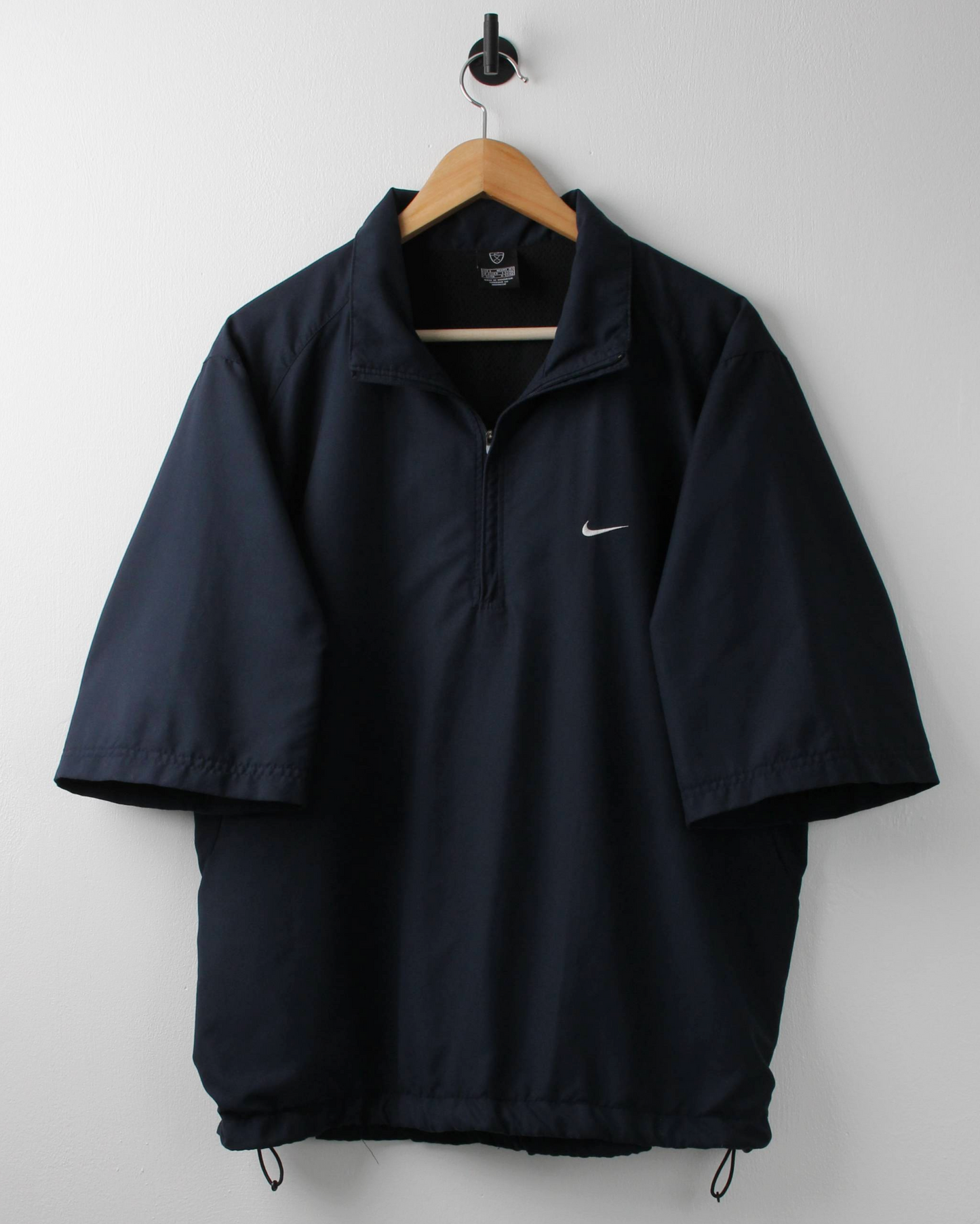 00s Nike Shield Logo Navy Short Sleeve Windbreaker (L)