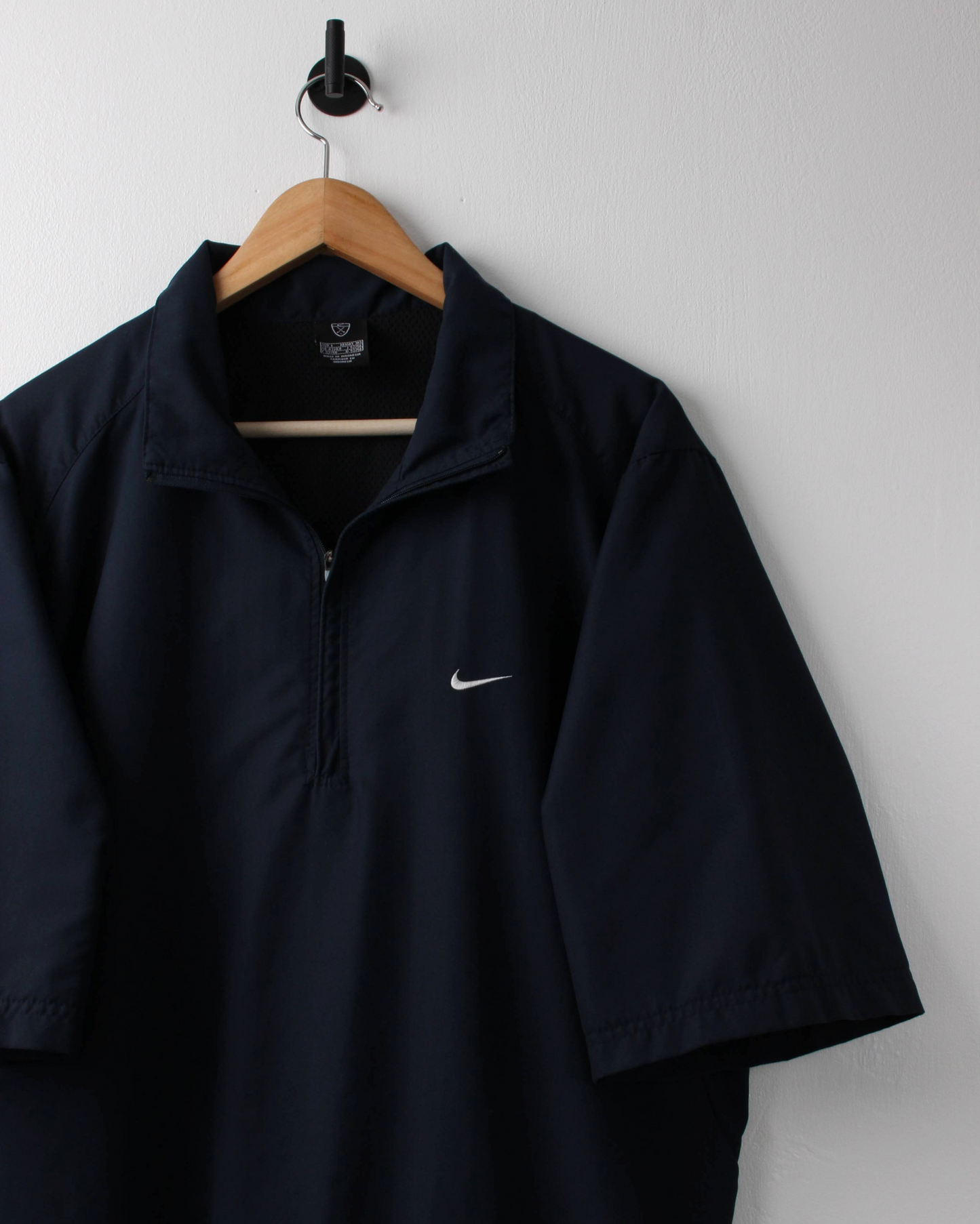 00s Nike Shield Logo Navy Short Sleeve Windbreaker (L)