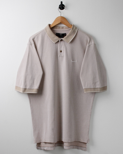 00s Nike Beige Textured Polo (L)