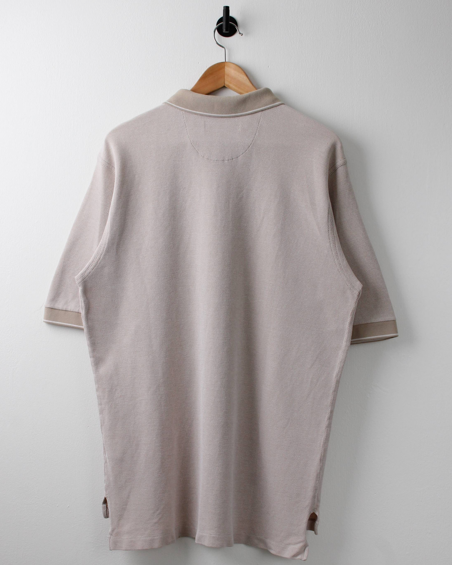 00s Nike Beige Textured Polo (L)