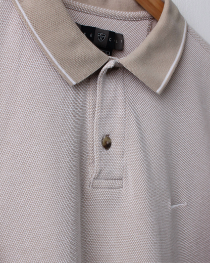 00s Nike Beige Textured Polo (L)