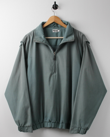 00s Ping ‘Mr Ping’ Logo Green Quarter Zip Windbreaker (M)