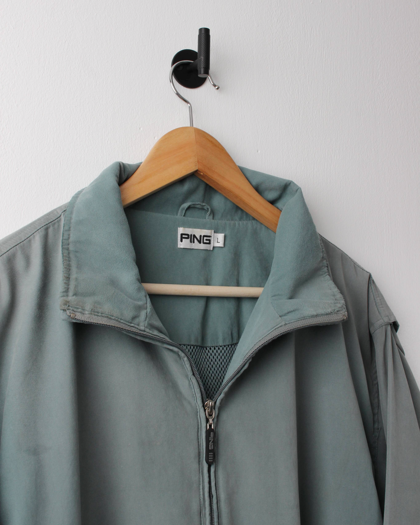 00s Ping ‘Mr Ping’ Logo Green Quarter Zip Windbreaker (M)