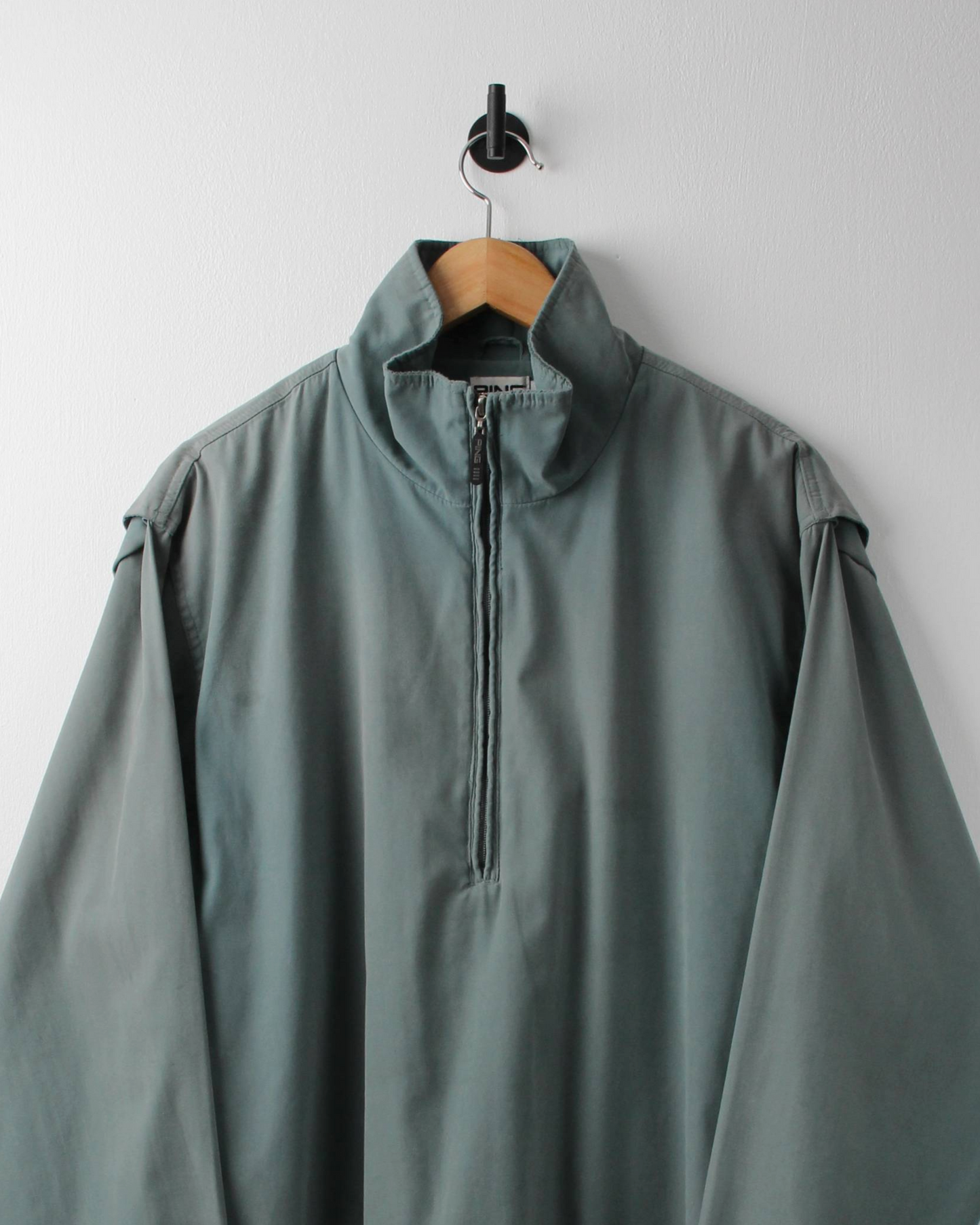 00s Ping ‘Mr Ping’ Logo Green Quarter Zip Windbreaker (M)