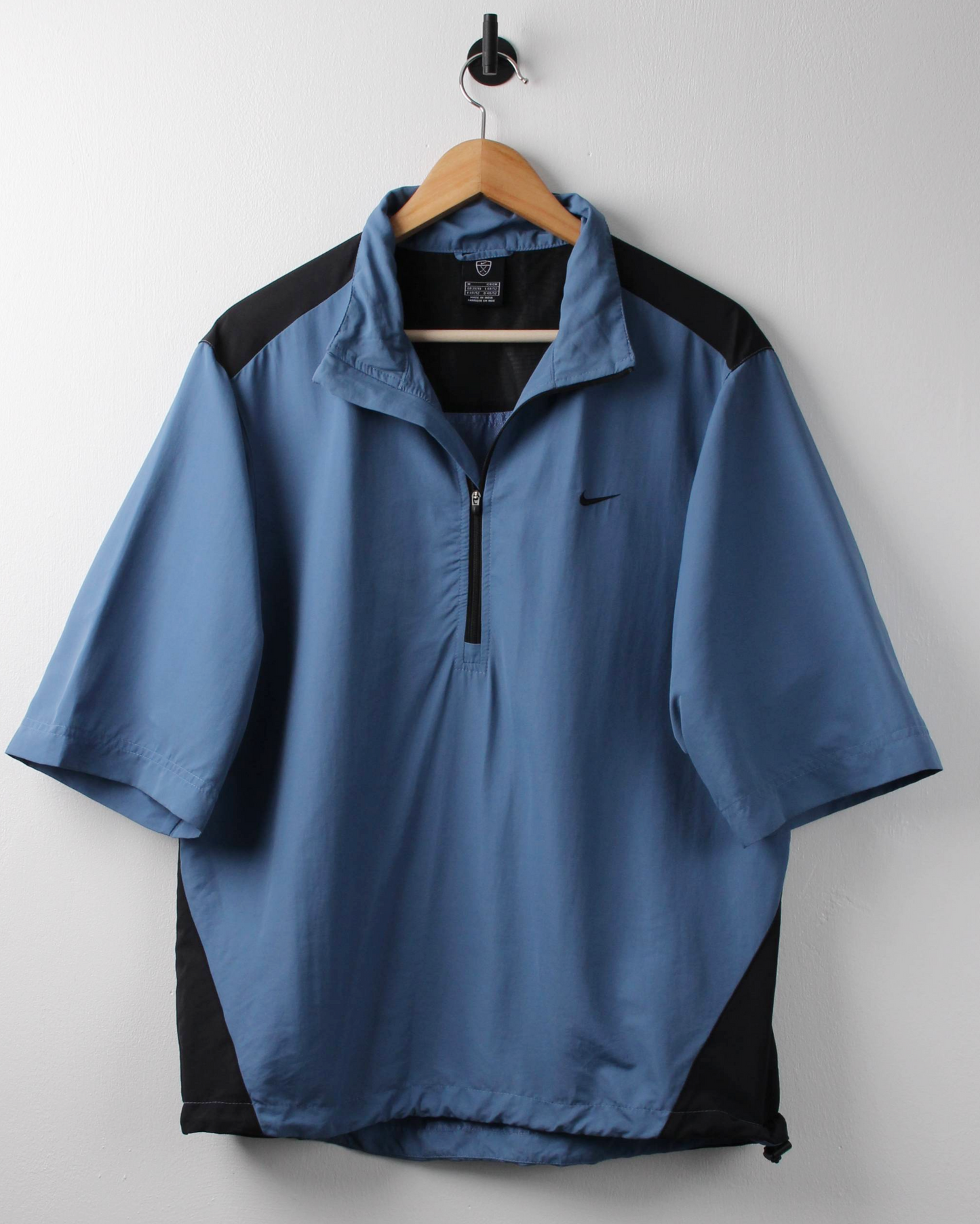 00s Nike Blue & Black Short Sleeve Windbreaker (M)