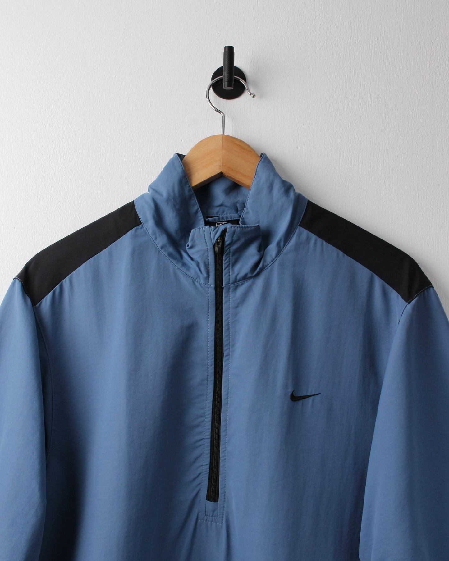 00s Nike Blue & Black Short Sleeve Windbreaker (M)