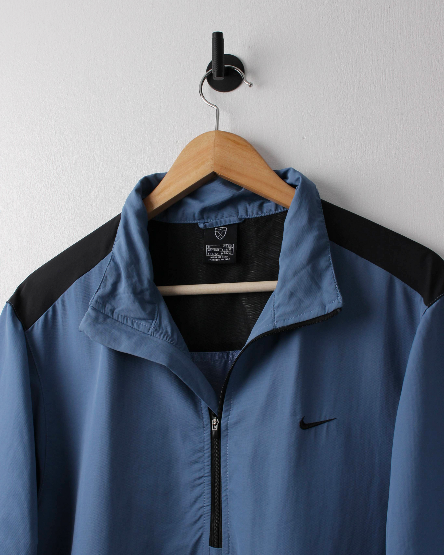 00s Nike Blue & Black Short Sleeve Windbreaker (M)