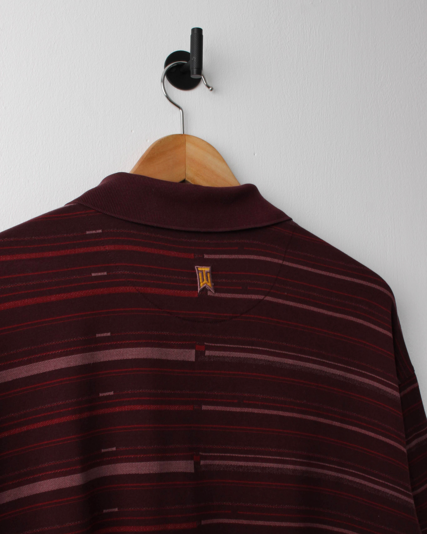 00s Nike Tiger Woods Burgundy Striped Polo (XL)