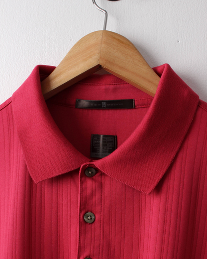 00s Nike Tiger Woods Pink Textured Polo (XXL)