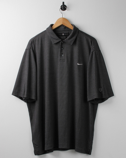 00s Nike Tiger Woods Charcoal Geometric Polo (XL)