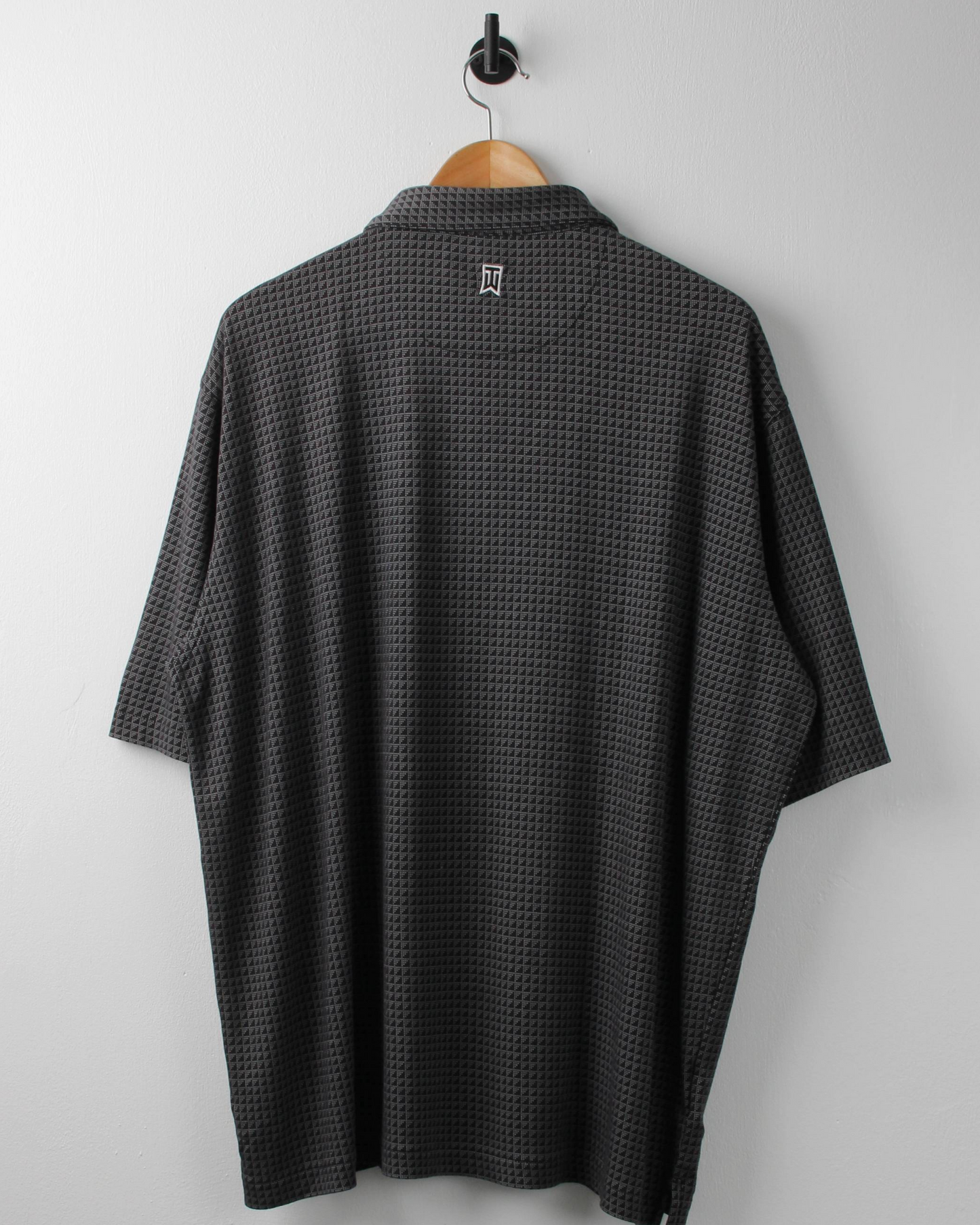 00s Nike Tiger Woods Charcoal Geometric Polo (XL)