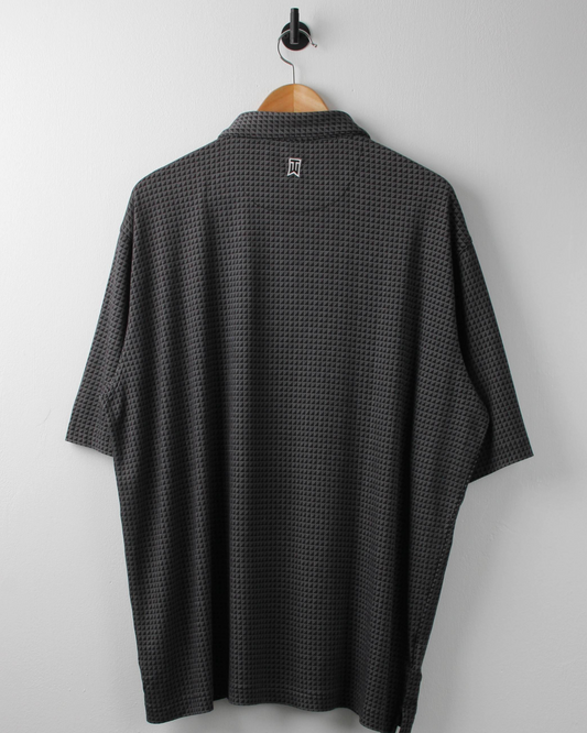 00s Nike Tiger Woods Charcoal Geometric Polo (XL)