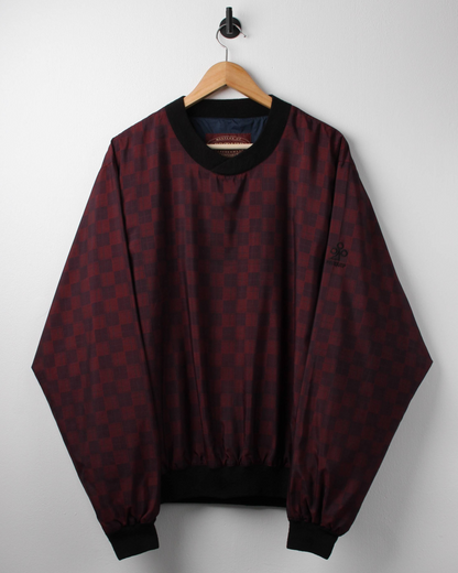 90s ProQuip Burgundy Abstract Patterned Windbreaker (M)