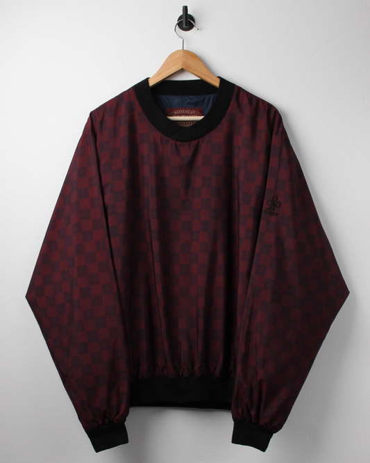 90s ProQuip Burgundy Abstract Patterned Windbreaker (M)