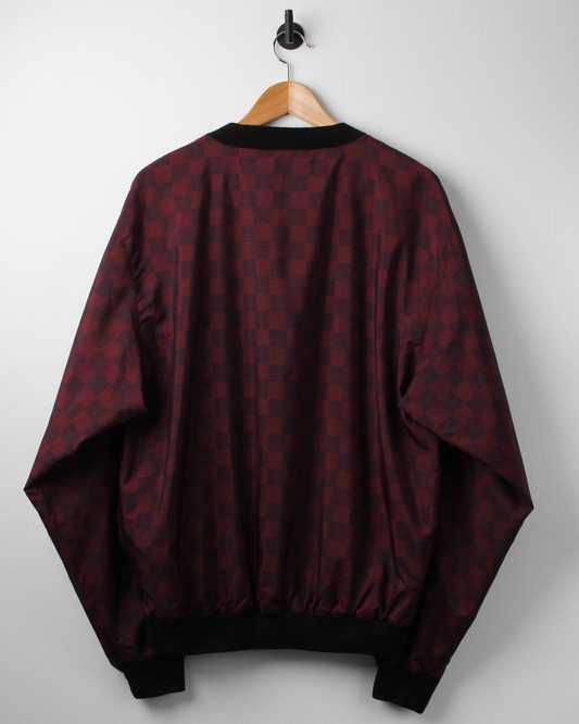 90s ProQuip Burgundy Abstract Patterned Windbreaker (M)