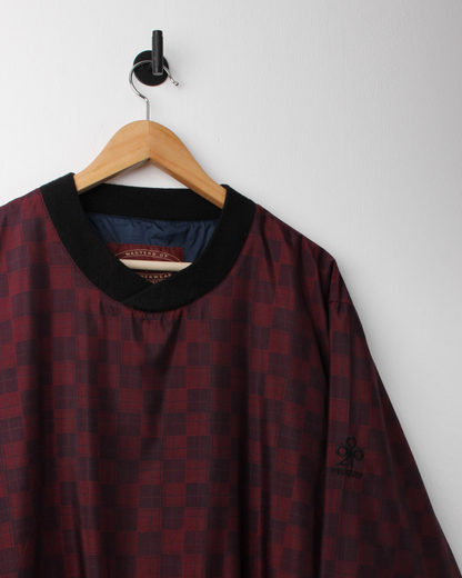 90s ProQuip Burgundy Abstract Patterned Windbreaker (M)