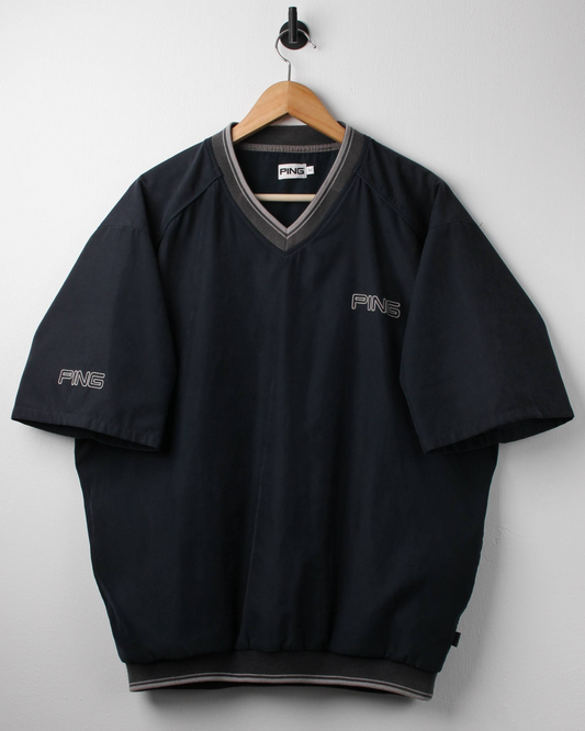 00s Ping Navy Short Sleeved Windbreaker (M)