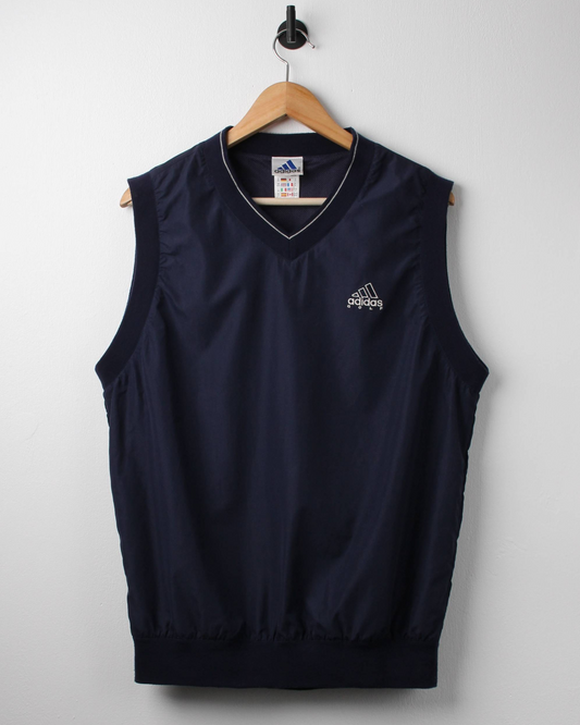 00s Adidas Navy Windbreaker Golf Vest (S)