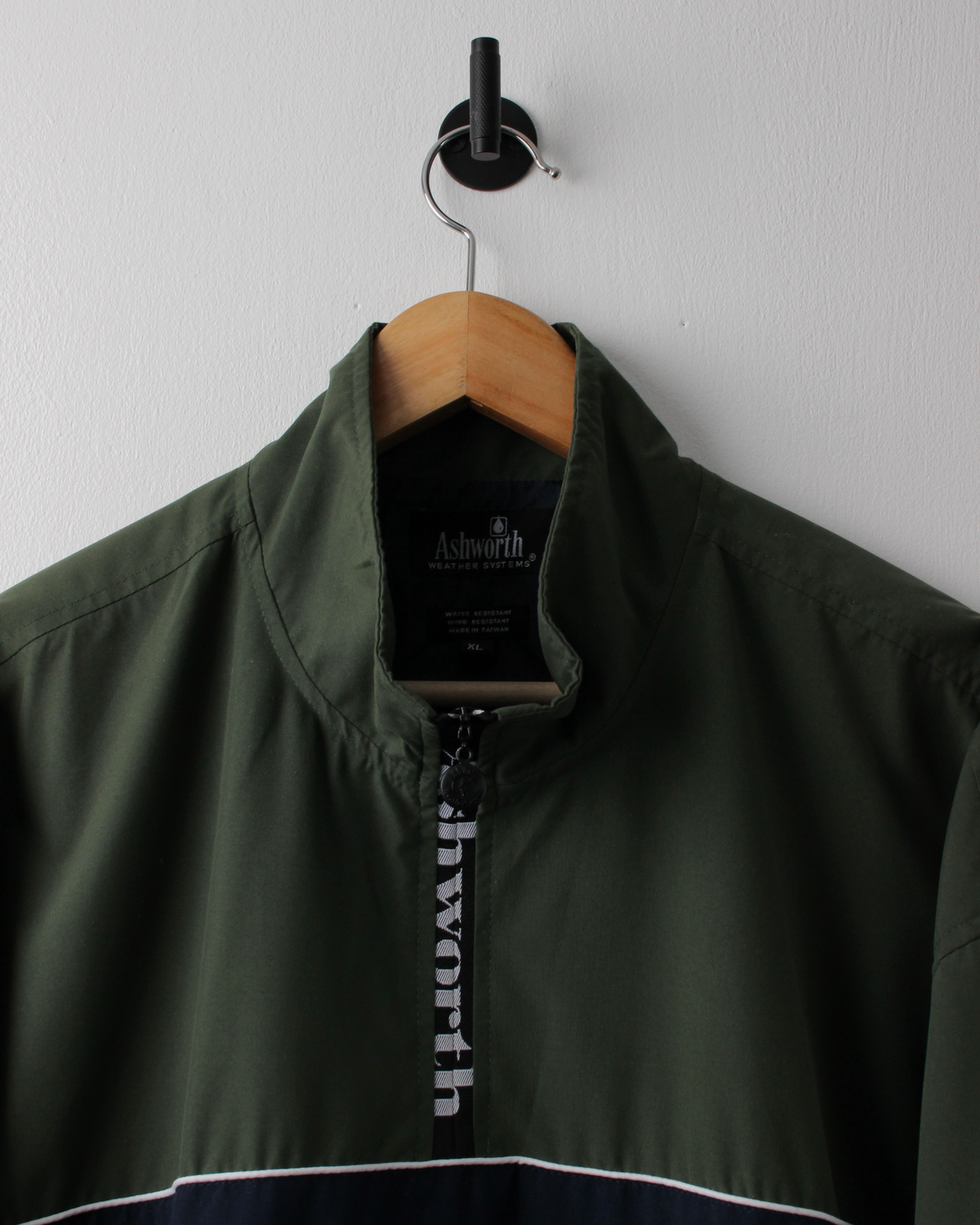 00s Ashworth Navy & Green Short Sleeve Windbreaker (XL)