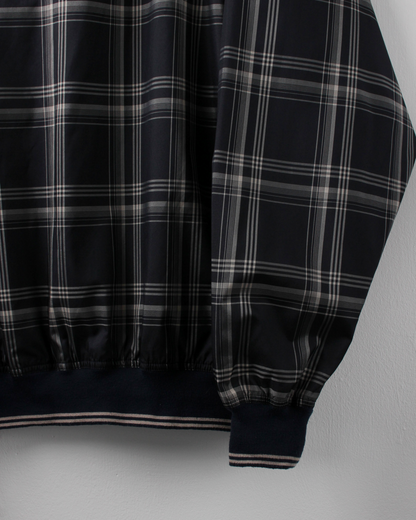 90s Greg Norman Navy & Cream Plaid Windbreaker (XL)