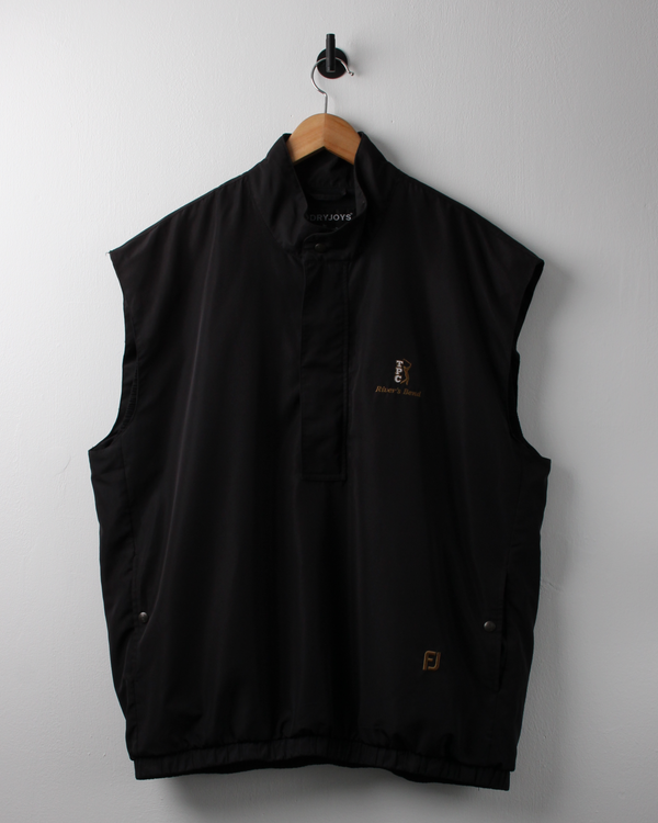 90s FootJoy TPC River’s Bend Black Windbreaker Golf Vest (L)