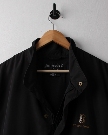 90s FootJoy TPC River’s Bend Black Windbreaker Golf Vest (L)