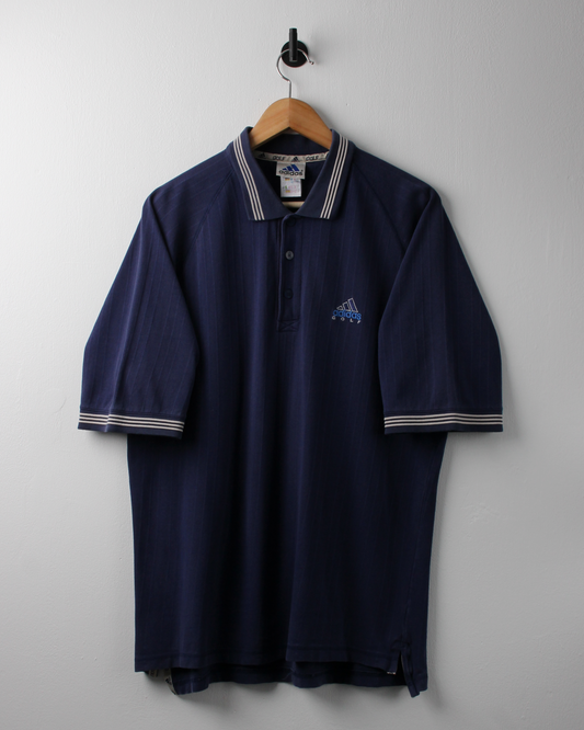 90s Adidas Golf Navy Textured Polo (M)