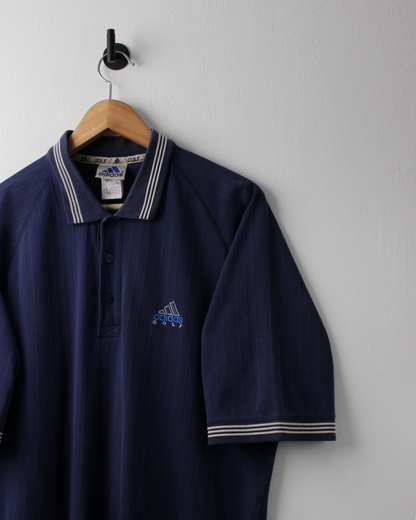90s Adidas Golf Navy Textured Polo (M)