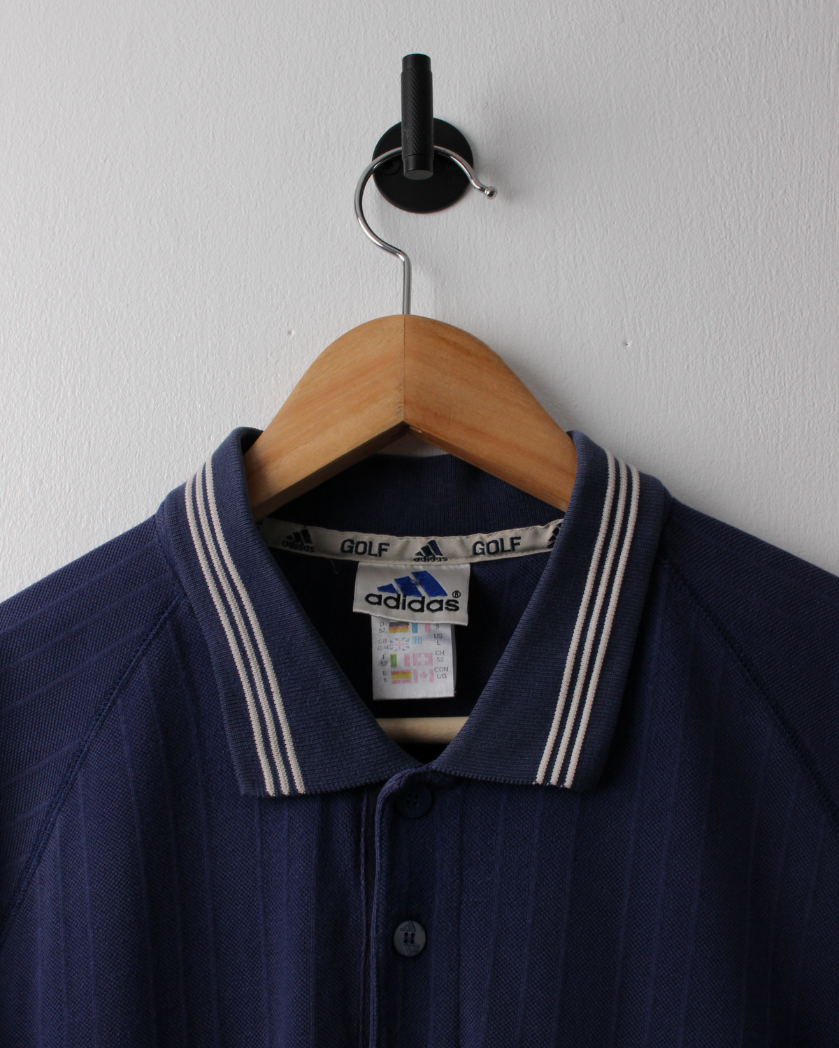 90s Adidas Golf Navy Textured Polo (M)