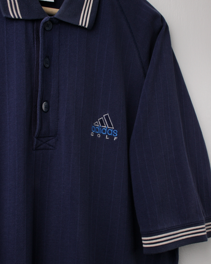 90s Adidas Golf Navy Textured Polo (M)