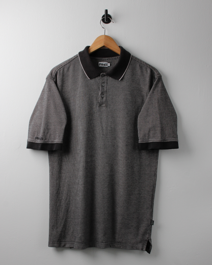 90s Ping Black & White Pinstripe Polo (M)