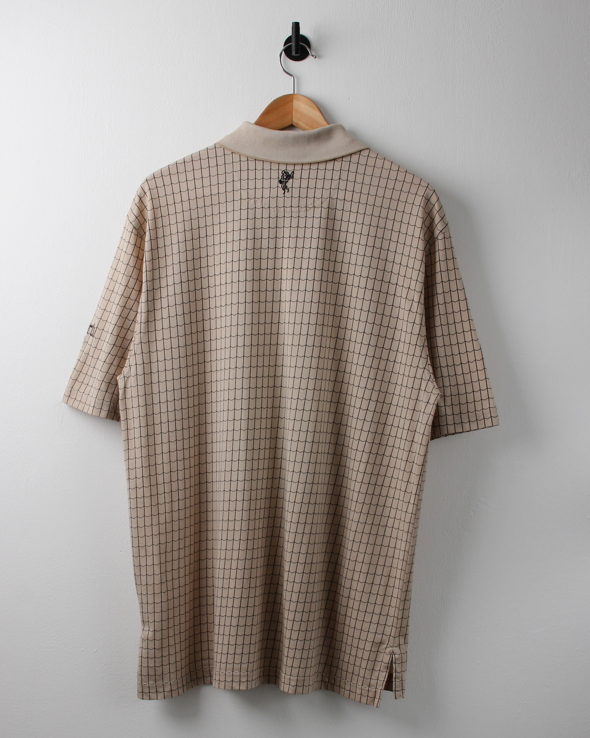 90s Ashworth Beige Chequered Polo (L)