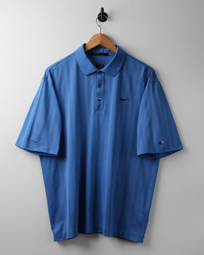 00s Nike Tiger Woods Collection Blue Textured Polo (L)