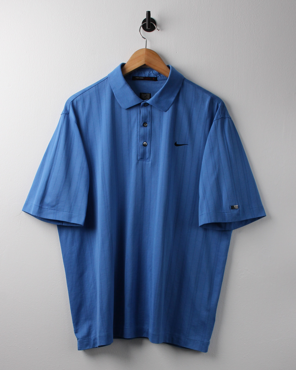 00s Nike Tiger Woods Collection Blue Textured Polo (L)