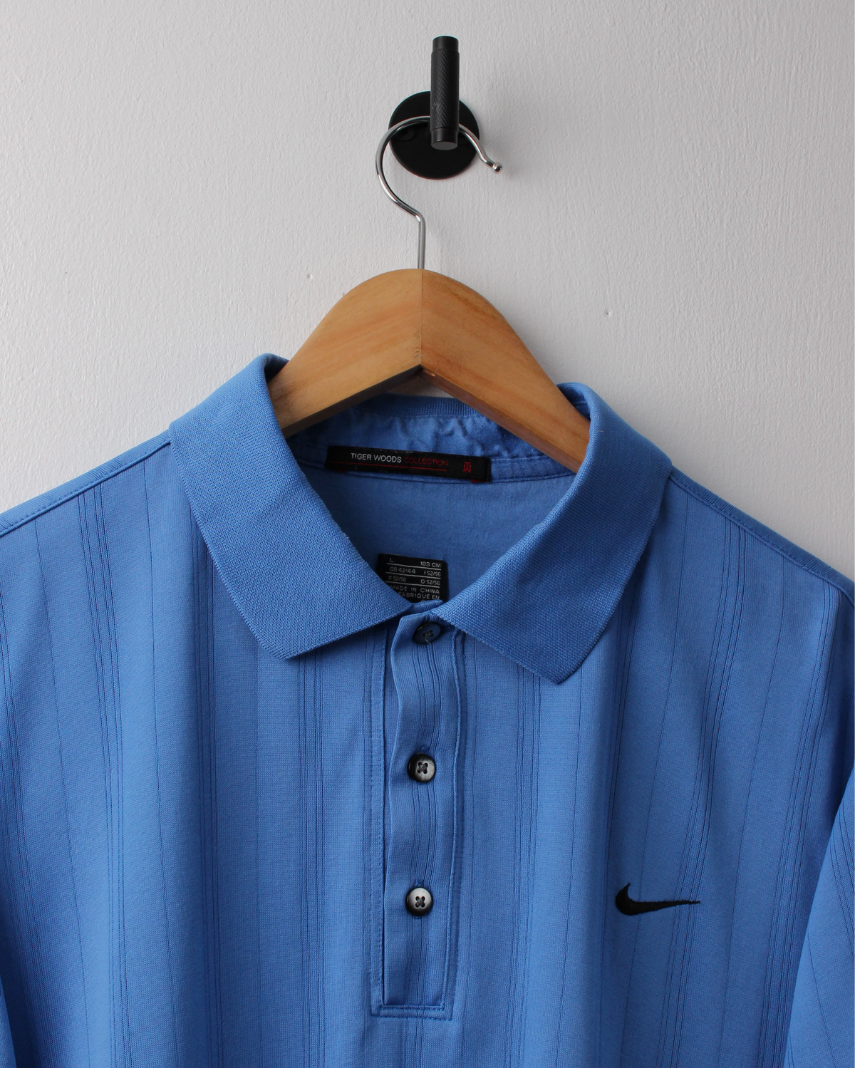 00s Nike Tiger Woods Collection Blue Textured Polo (L)