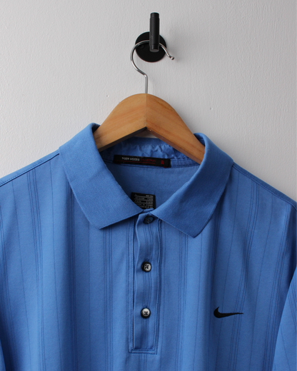00s Nike Tiger Woods Collection Blue Textured Polo (L)