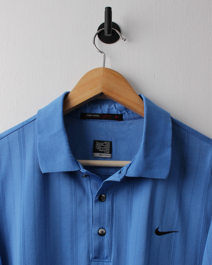 00s Nike Tiger Woods Collection Blue Textured Polo (L)