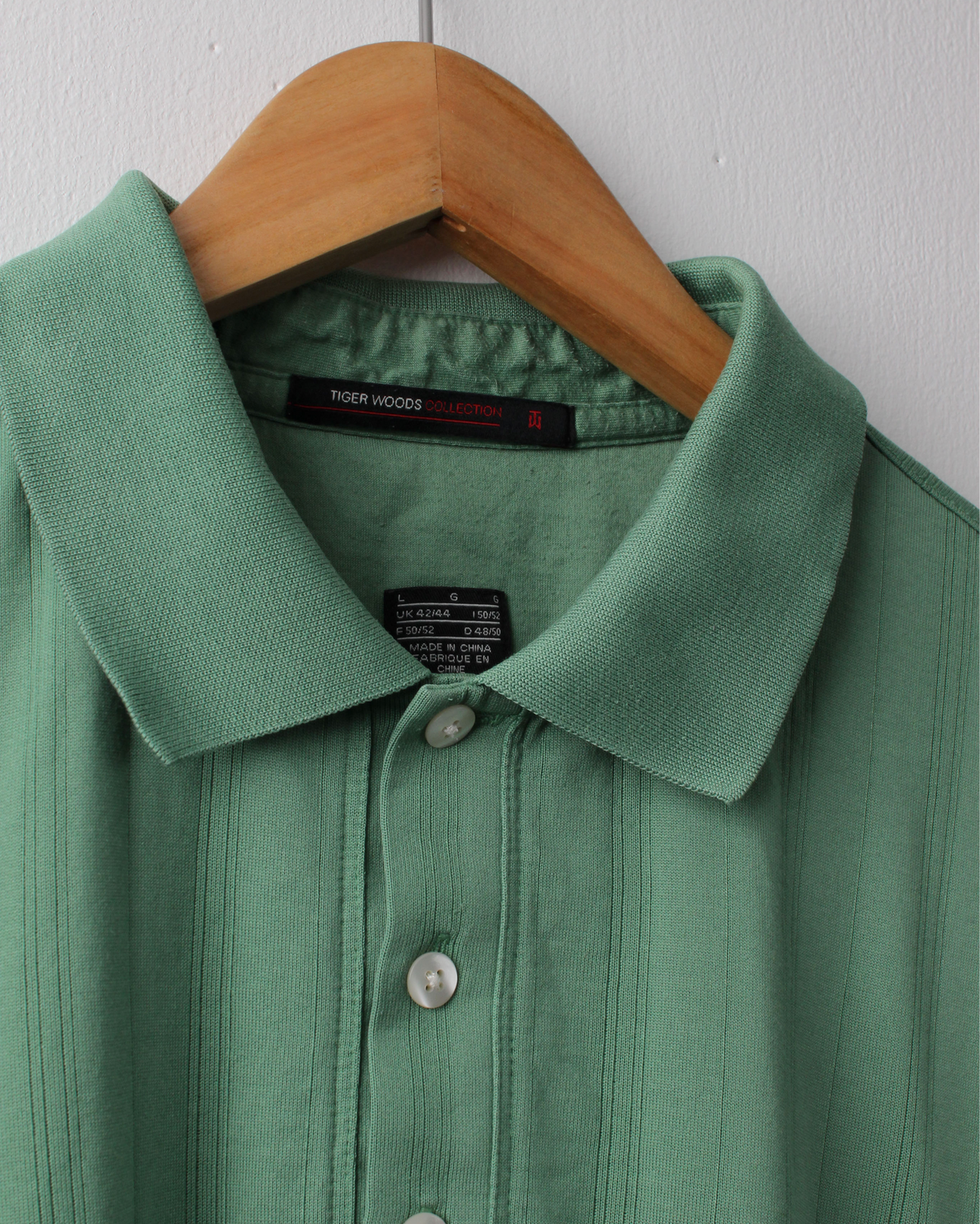 00s Nike Tiger Woods Collection Green Textured Polo (L)