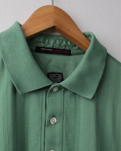 00s Nike Tiger Woods Collection Green Textured Polo (L)