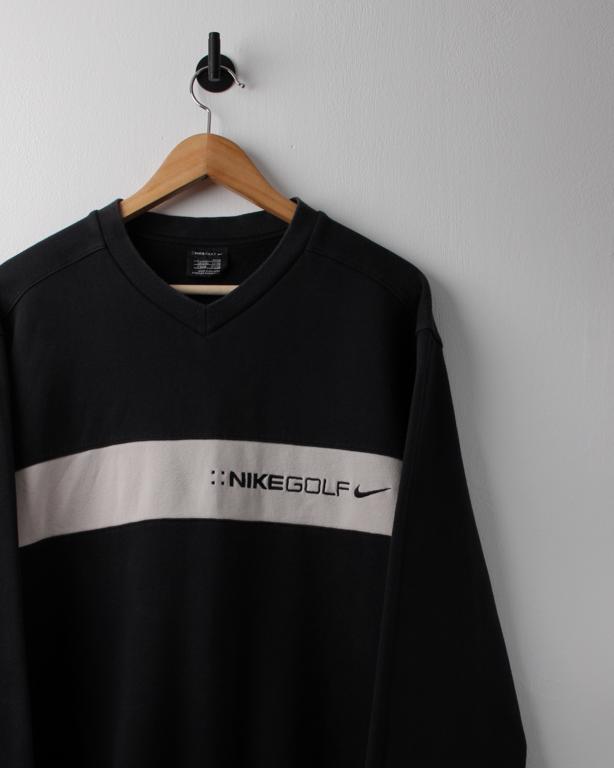 00s Nike Black & Cream Sweatshirt (L)