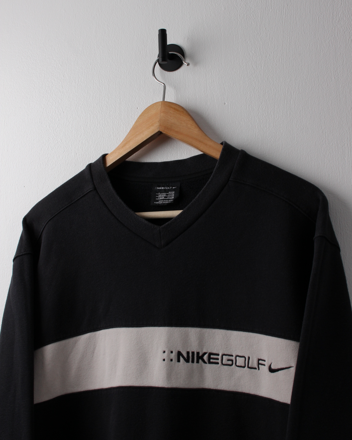 00s Nike Black & Cream Sweatshirt (L)