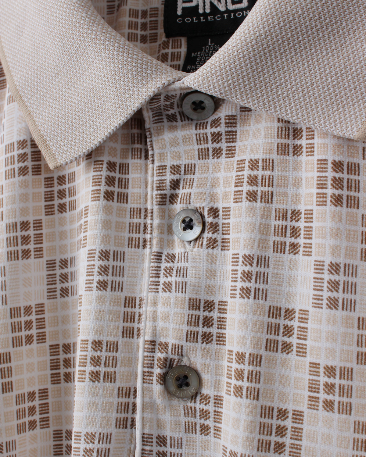 90s Ping Beige Geometric Polo (L)