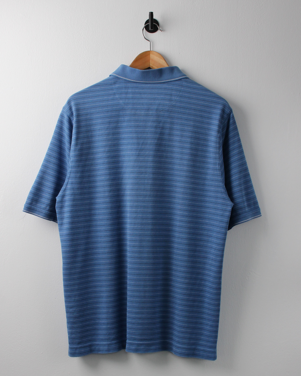 00s Nike Blue Striped Polo (M)