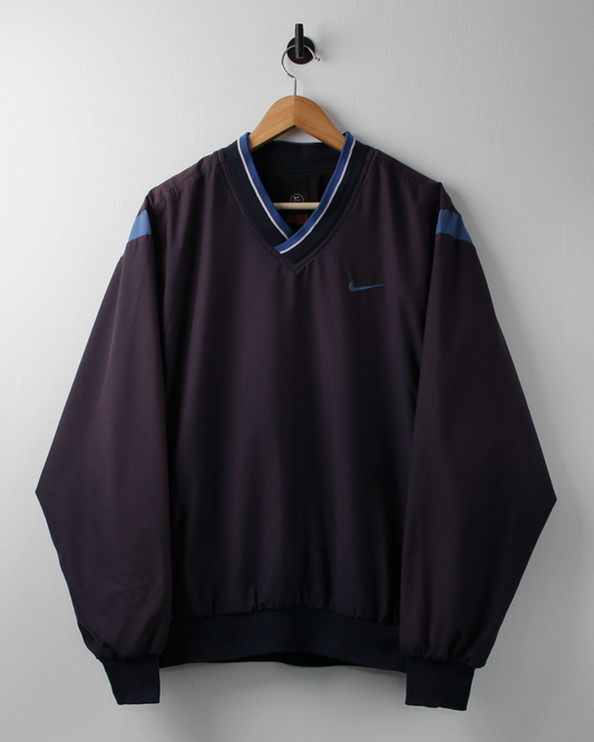 00s Nike Navy & Blue V-Neck Windbreaker (M)